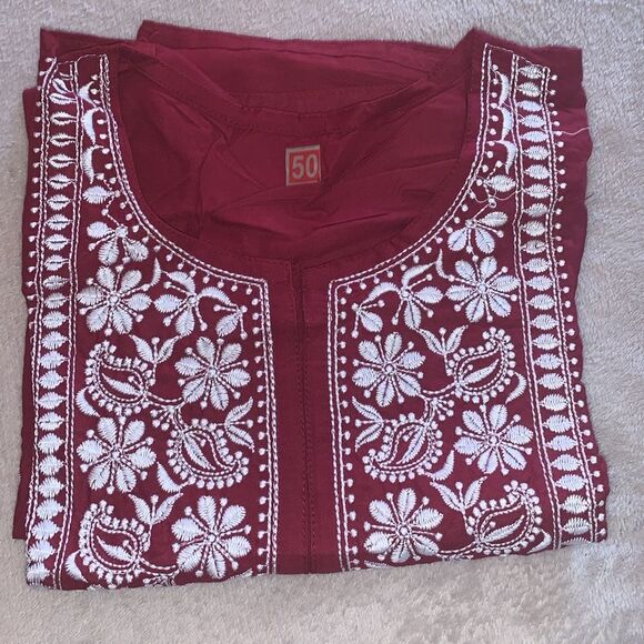 Indian chikankari Kurtis 100% cotton embroidered various sizes and color NWOT - Picture 7 of 9